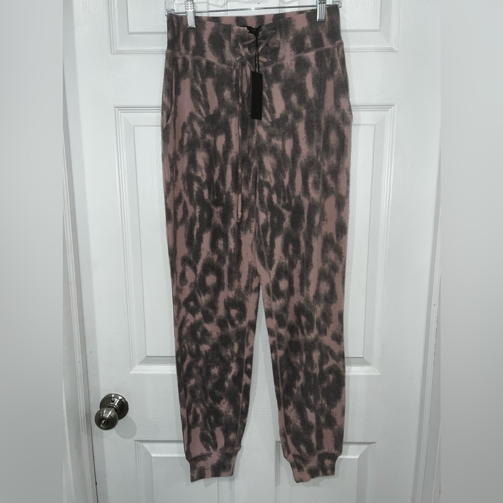Blank NYC Pink and Black Animal Print Joggers